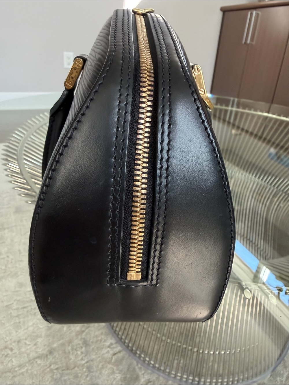 Louis Vuitton Black Epi Leather Satchel with Gold Hardware - Picture 9 of 16
